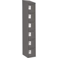 Clean Line Lockerette, 6 -tier, 12" x 18" x 78", Steel, Charcoal, Rivet (Assembled) FMT Sales Ltd