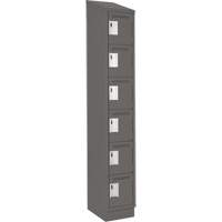 Clean Line Lockerette, 6 -tier, 12" x 18" x 82", Steel, Charcoal, Rivet (Assembled) FMT Sales Ltd