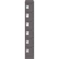 Clean Line Lockerette, 6 -tier, 12" x 18" x 82", Steel, Charcoal, Rivet (Assembled) FMT Sales Ltd