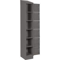 Clean Line Lockerette, 6 -tier, Bank of 4, 48" x 18" x 82", Steel, Charcoal, Rivet (Assembled) FMT Sales Ltd