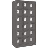Clean Line Lockerette, 6 -tier, Bank of 3, 36" x 18" x 76", Steel, Charcoal, Rivet (Assembled) FMT Sales Ltd