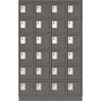 Clean Line Lockerette, 6 -tier, Bank of 4, 48" x 18" x 76", Steel, Charcoal, Rivet (Assembled) FMT Sales Ltd