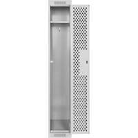 Casiers Clean Line, 12" x 12" x 72", Acier, Gris, Rivet (assembl&eacute;), Perfor&eacute; FMT Sales Ltd