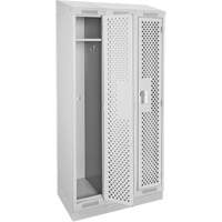 Clean Line Lockers, Bank of 3, 36" x 12" x 82", Steel, Grey, Rivet (Assembled), Perforated FMT Sales Ltd
