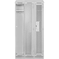 Clean Line Lockers, Bank of 3, 36" x 12" x 82", Steel, Grey, Rivet (Assembled), Perforated FMT Sales Ltd