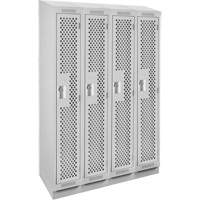Casiers Clean Line, Bloc de 4, 48" x 12" x 82", Acier, Gris, Rivet (assembl&eacute;), Perfor&eacute; FMT Sales Ltd
