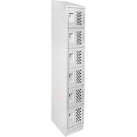 Assembled Lockerettes Clean Line Perforated Economy Lockers, 6 -tier, 18" x 72" x 12", Steel FMT Sales Ltd