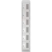 Assembled Lockerettes Clean Line Perforated Economy Lockers, 6 -tier, 18" x 72" x 12", Steel FMT Sales Ltd