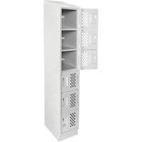 Assembled Lockerettes Clean Line Perforated Economy Lockers, 6 -tier, 18" x 72" x 12", Steel FMT Sales Ltd