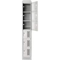 Assembled Lockerettes Clean Line Perforated Economy Lockers, 6 -tier, 18" x 72" x 12", Steel FMT Sales Ltd