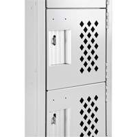 Assembled Clean Line Perforated Economy Lockers, 6 -tier, Bank of 4, 18" x 72" x 12", Steel FMT Sales Ltd