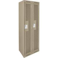 Clean Line Lockers, Bank of 2, 24" x 12" x 72", Steel, Beige, Rivet (Assembled), Perforated FMT Sales Ltd