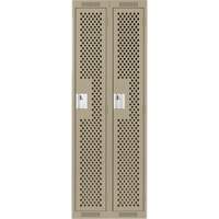 Clean Line Lockers, Bank of 2, 24" x 12" x 72", Steel, Beige, Rivet (Assembled), Perforated FMT Sales Ltd