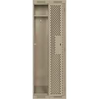 Clean Line Lockers, Bank of 2, 24" x 12" x 72", Steel, Beige, Rivet (Assembled), Perforated FMT Sales Ltd