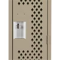 Clean Line Lockers, Bank of 3, 36" x 15" x 72", Steel, Beige, Rivet (Assembled), Perforated FMT Sales Ltd