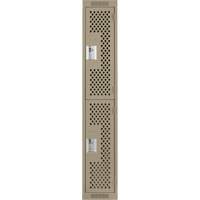Clean Line Lockers, 2 -tier, 12" x 12" x 72", Steel, Beige, Rivet (Assembled), Perforated FMT Sales Ltd