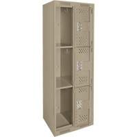 Casiers Clean Line, 3 niveaux, Bloc de 2, 24" x 12" x 72", Acier, Beige, Rivet (assembl&eacute;), Perfor&eacute; FMT Sales Ltd