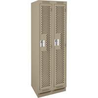 Clean Line Lockers, Bank of 2, 24" x 12" x 76", Steel, Beige, Rivet (Assembled), Perforated FMT Sales Ltd