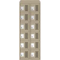 Assembled Lockerettes Clean Line Perforated Economy Lockers, 6 -tier, Bank of 2, 18" x 72" x 12", Steel FMT Sales Ltd