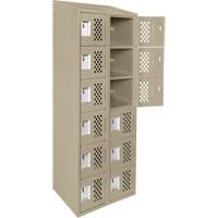 Assembled Lockerettes Clean Line Perforated Economy Lockers, 6 -tier, Bank of 2, 18" x 72" x 12", Steel FMT Sales Ltd