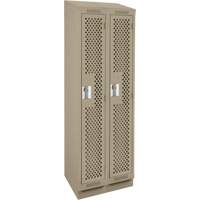 Clean Line Lockers, Bank of 2, 24" x 12" x 82", Steel, Beige, Rivet (Assembled), Perforated FMT Sales Ltd