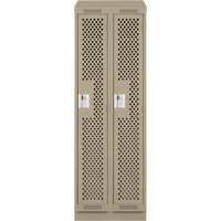 Clean Line Lockers, Bank of 2, 24" x 12" x 82", Steel, Beige, Rivet (Assembled), Perforated FMT Sales Ltd