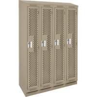 Casiers Clean Line, Bloc de 4, 48" x 12" x 82", Acier, Beige, Rivet (assembl&eacute;), Perfor&eacute; FMT Sales Ltd