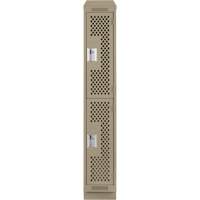 Casiers Clean Line, 2 niveaux, 12" x 12" x 82", Acier, Beige, Rivet (assembl&eacute;), Perfor&eacute; FMT Sales Ltd