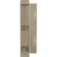 Casiers Clean Line, 2 niveaux, 12" x 12" x 82", Acier, Beige, Rivet (assembl&eacute;), Perfor&eacute; FMT Sales Ltd