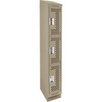 Casiers Clean Line, 3 niveaux, 12" x 18" x 82", Acier, Beige, Rivet (assembl&eacute;), Perfor&eacute; FMT Sales Ltd