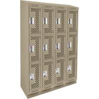 Casiers Clean Line, 3 niveaux, Bloc de 4, 48" x 18" x 82", Acier, Beige, Rivet (assembl&eacute;), Perfor&eacute; FMT Sales Ltd