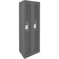 Clean Line Lockers, Bank of 2, 24" x 12" x 72", Steel, Charcoal, Rivet (Assembled), Perforated FMT Sales Ltd