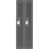 Clean Line Lockers, Bank of 2, 24" x 12" x 72", Steel, Charcoal, Rivet (Assembled), Perforated FMT Sales Ltd