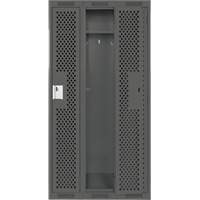 Clean Line Lockers, Bank of 3, 36" x 15" x 72", Steel, Charcoal, Rivet (Assembled), Perforated FMT Sales Ltd