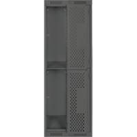 Clean Line Lockers, 2 -tier, Bank of 2, 24" x 15" x 72", Steel, Charcoal, Rivet (Assembled), Perforated FMT Sales Ltd