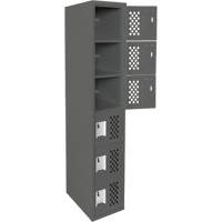 Assembled Lockerettes Clean Line Perforated Economy Lockers, 6 -tier, 18" x 72" x 12", Steel FMT Sales Ltd