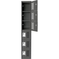 Assembled Lockerettes Clean Line Perforated Economy Lockers, 6 -tier, 18" x 72" x 12", Steel FMT Sales Ltd