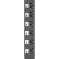 Assembled Lockerettes Clean Line Perforated Economy Lockers, 6 -tier, 18" x 72" x 12", Steel FMT Sales Ltd