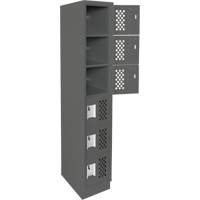 Assembled Lockerettes Clean Line Perforated Economy Lockers, 6 -tier, 18" x 72" x 12", Steel FMT Sales Ltd