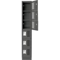 Assembled Lockerettes Clean Line Perforated Economy Lockers, 6 -tier, 18" x 72" x 12", Steel FMT Sales Ltd