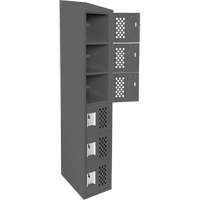 Clean-Line Perforated Lockerette, 6 -tier, 12" x 72" x 12", Steel FMT Sales Ltd