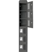 Clean-Line Perforated Lockerette, 6 -tier, 12" x 72" x 12", Steel FMT Sales Ltd