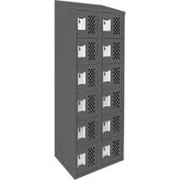 Assembled Lockerettes Clean Line Perforated Economy Lockers, 6 -tier, Bank of 2, 18" x 72" x 12", Steel FMT Sales Ltd