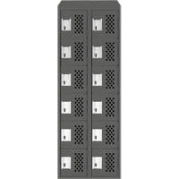 Assembled Lockerettes Clean Line Perforated Economy Lockers, 6 -tier, Bank of 2, 18" x 72" x 12", Steel FMT Sales Ltd
