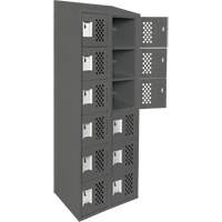 Assembled Lockerettes Clean Line Perforated Economy Lockers, 6 -tier, Bank of 2, 18" x 72" x 12", Steel FMT Sales Ltd