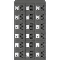 Clean-Line Perforated Lockerette, 6 -tier, Bank of 3, 12" x 72" x 12", Steel FMT Sales Ltd