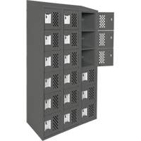 Clean-Line Perforated Lockerette, 6 -tier, Bank of 3, 12" x 72" x 12", Steel FMT Sales Ltd