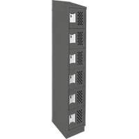 Assembled Lockerettes Clean Line Perforated Economy Lockers, 6 -tier, 18" x 72" x 12", Steel FMT Sales Ltd