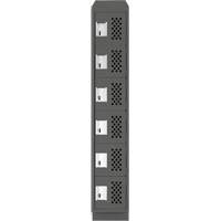 Assembled Lockerettes Clean Line Perforated Economy Lockers, 6 -tier, 18" x 72" x 12", Steel FMT Sales Ltd