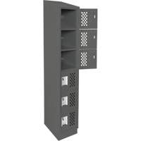 Assembled Lockerettes Clean Line Perforated Economy Lockers, 6 -tier, 18" x 72" x 12", Steel FMT Sales Ltd